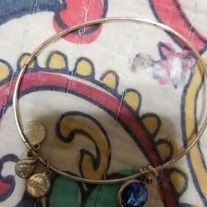 Silver Alex and Ani with blue September charm